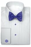 Cotton Tuxedo Shirt - 1/2 Inch Pleat Laydown Collar