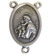 St. Anthony of Padua and St. Francis - Pewter center (2.2x1.6 cm-0.86x0.6")