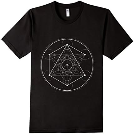 Men's Sacred Geometric Geometry Metatrons Cube Triangle Circular Large Black