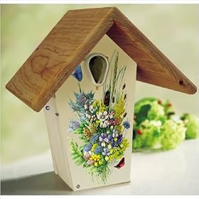 Droll Yankee 12 Inch Decorative Nest Box For Bluebirds with Flowr by Droll Yankees