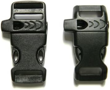 10 - 5/8" &amp; 1/2" Whistle Buckles (5 Each) For Paracord Bracelets