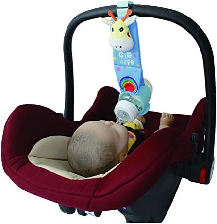Baby Bottle Holder Easily Attach Sling to Car Seat Carrier Handle for Multi-Use Hands Free Bottle Feeding or Entertaining Infant with Toys