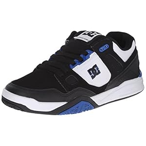 DC Men's Stag 2 Skate Shoe, Black/White/Royal, 8 M US