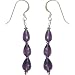Earrings Amethyst Sterling Silver Jewelry 2.5 Inches