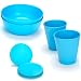 Green Eats Eco-Friendly 2 Pack Bowls, 4 Pack Snack Plates and 2 Pack Tumblers Set Blue