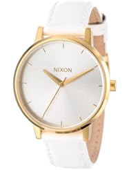 Nixon Kensington Silver Dial White Leather Watch A1081393