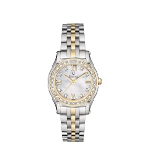 Bulova Ladies 98R128 Diamond Accented Case Bracelet Mother of Pearl Dial Watch