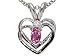 0.27 cts Genuine Pink Tourmaline and Diamond Heart Pendant - 14kt White or Yellow Gold