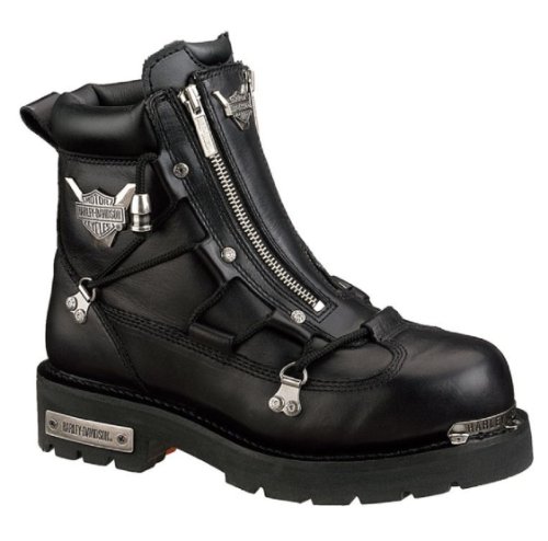Harley-Davidson® Wolverine® Men's Brake Light Black 6.25-Inch Motorcycle Boots. 1.5-Inch Heels. Twin Zippers. Extended Sizes. D91680