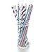 Food With Fashion 4th of July Straws USA Red, White & Blue Party Straws - Paper Straws for Drinking, Cute Disposable Straws, Straw Assortment, 25 Pack