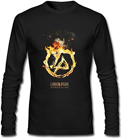 HAGBK Men's Linkin Park Long Sleeve T-Shirt Black US Size M,100% Organic Cotton