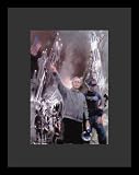 WTC (George Bush Holding Flag) Art White Wood-Mounted Poster Print - 11 X 17