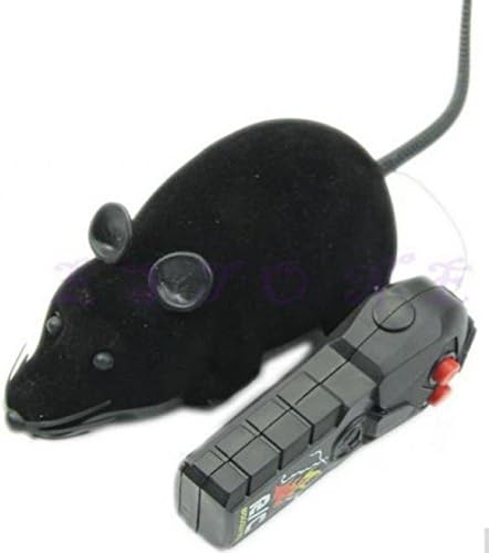 New Remote Control RC Electronic Wireless Rat Mouse Toy For Cat Dog Pet Funny Gift (Black)