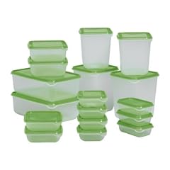 IKEA 17-teiliges Dosenset "Pruta" stapelbare Frischhaltedosen - sp�lmaschinenfest und mikrowellengeeignet