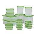 IKEA 17-teiliges Dosenset "Pruta" stapelbare Frischhaltedosen - sp�lmaschinenfest und mikrowellengeeignet