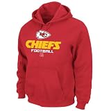NFL Men's Kansas City Chiefs Critical Victory V Long Sleeve Hooded Fleece Pullover (Athletic Red, Large)