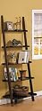 Dark Espresso Brown Leaning Bookcase Bookshelf