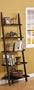 Dark Espresso Brown Leaning Bookcase Bookshelf