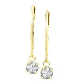 14k Yellow Gold Dangle Lever Back Diamond Earrings (.47 cttw, K Color, I3... by