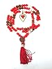Yoga Japa Mala Coral Crystal Rudraksha Meditation Rosary Prayer Mala Beads (108+1)