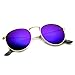 zeroUV - Retro Fashion Metal Frame Flash Mirror Lens Round Sunglasses