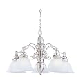 Sea Gull Lighting 31051-962 Canterbury Five Light Chandelier, Brushed Nickel Finish with Satin Etched Glass