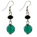 Acosta Jewellery - Emerald Green & Jet Black Crystal Bead - Classic Drop Earrings