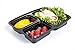 Hot Deal! Reusable 3-Compartment Bento Box Food Container by Simple Kitchen Products, Dishwasher, Microwave & Freezer Safe, BPA Free, Best for Portion Control & Meal Prep Containers, 12 Pack