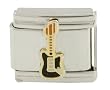 SilverBin Enamel Paint Rock n Roll Guitar Stainless Steel Italian Charm Link