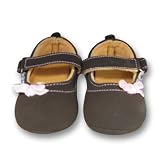 Infant Toddler Girl's Brown Shoe with Pink and Blue Bow
