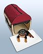 Faltbare Hunde Transportbox / Auto Transportbox XL Weinrot-Beige