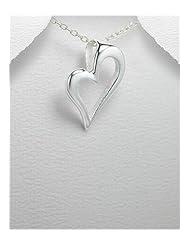 Heart Pendant Necklace In 92.5 Sterling Silver