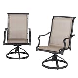 Outdoor Patio Home Alexander Sling Swivel Dining Chairs - Set of 2
