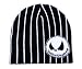 THE "NIGHTMARE BEFORE CHRISTMAS" FANTASY DESIGN BEANIE HAT WITH SKULL & BATS BLACK GRAY RED WHITE