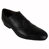 Mens Base London Black Leather Brogue Shoes Smart Formal Lace Up Brogues Shoe
