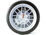 Review Tornado  / Diecast Model Alloy Wheel Wall Clock (with lights) in Silver and Black