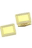 Solid 14K Rectangle Gold Cufflinks with Line Etching