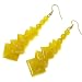 Candygem Simulated Hand Carved Yellow Jade Cascading Square Dangling Hook Earrings From Nicolette Berman's Love of Nature Collection.