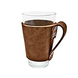 Rustic Leather Pint Sleeve with Handle Handmade by Hide & Drink :: Bourbon Brown