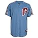 MLB Philadelphia Phillies 1980 Cooperstown Synthetic Replica Baseball Jersey, Columbia Blue