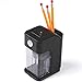 Electronic Pencil Sharpener With Auto Stop Safety Feature & Large Pencil Holder For Home, Office or Classroom, UL Approved - Black - By Office Style (A-PS200B)