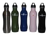 Eco Vessel Stainless Steel Water Bottle with Loop Cap (25 Ounces)