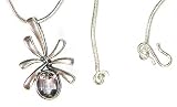 Amethyst Pendant in Sterling Silver 1.25 inches - Discount Silver Jewelry