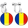 Romania Flag Clip on Earrings