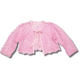 Bebe Monde - Bebe Monde Toddler Girls Pink Lace Tie Bolero Jacket