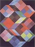 Tridem K by Victor Vasarely. Art Print Poster FRAME IT.. 22.5 inches width by 28.5 inches height. Highest Quality Art Poster Print