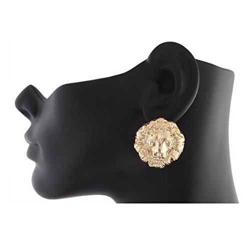 2 Pairs of Goldtone Lion Stud Earrings