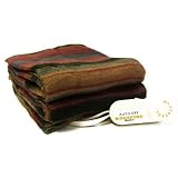 Woven Heated Throw with Analog Controller Color: Linen Block Plaid