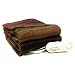 Woven Heated Throw with Analog Controller Color: Linen Block Plaid