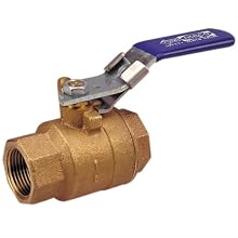 NIBCO NL9507D Cast Bronze Ball Valve, Two-Piece, Locking Lever Handle, 2" Female NPT Thread (FIPT)